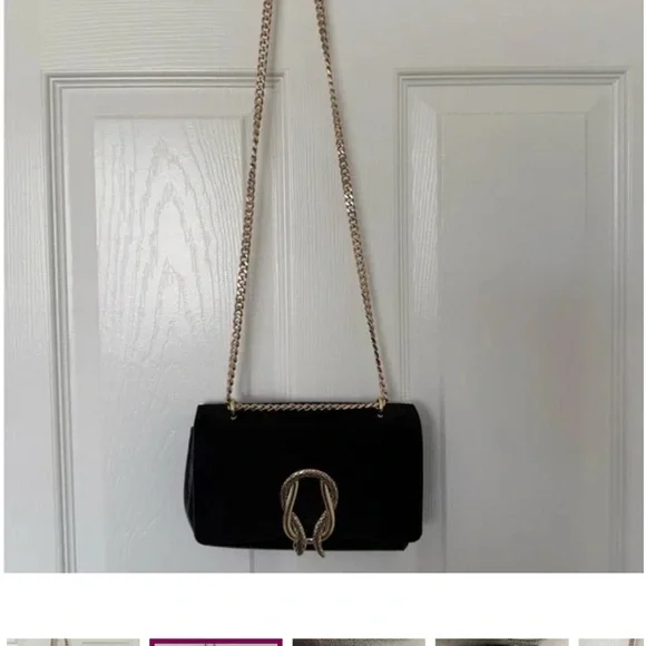 Express | Bags | Express Black And Gold Crossbody Bag With 